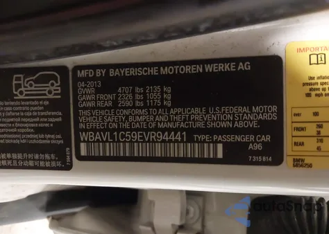 2014 BMW X1 xDrive28I from USA, damaged, VIN WBAVL1C59EVR94441